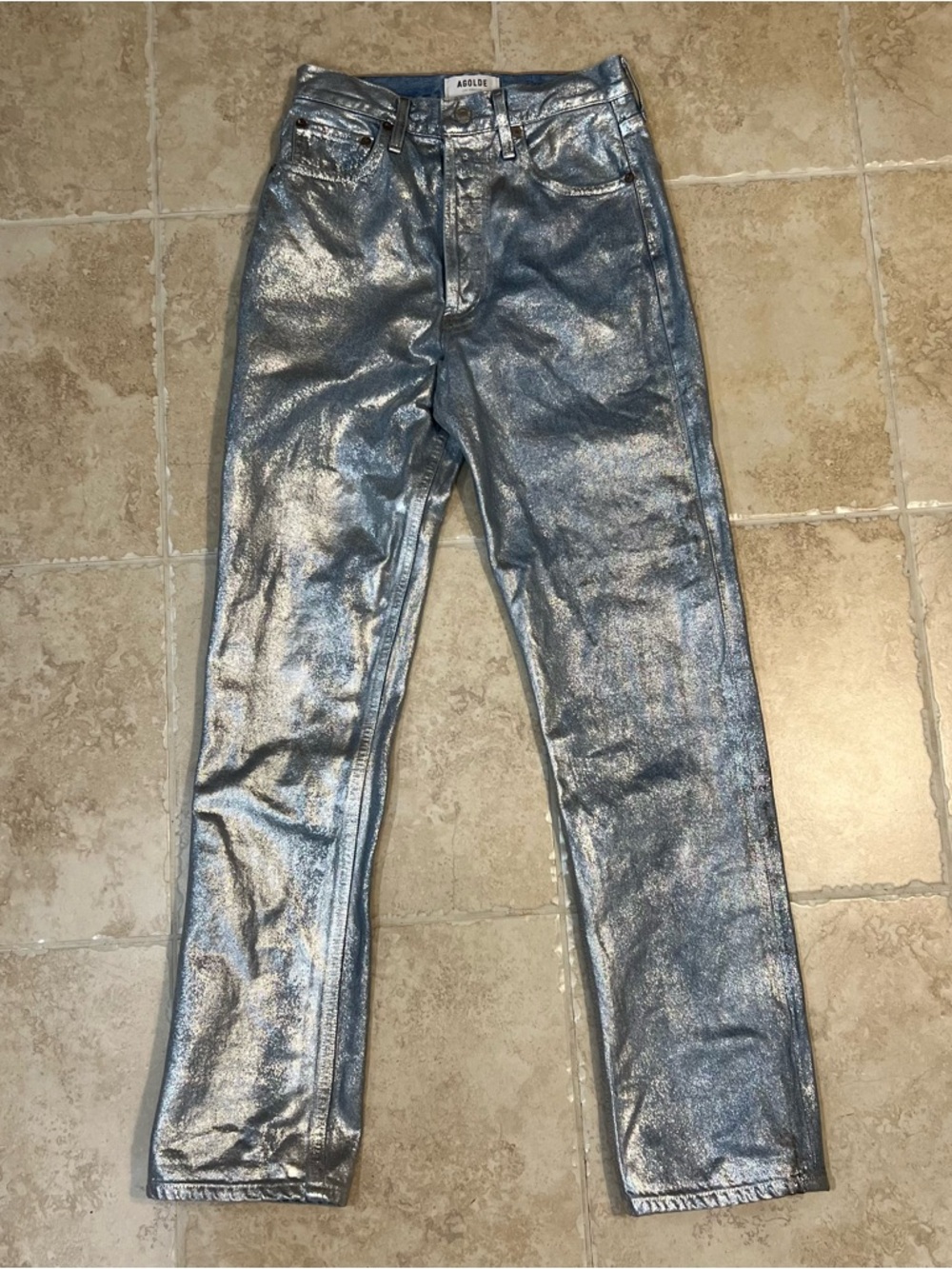 AGOLDE 90’s  PINCH WAIST HIGH RISE
STRAIGHT JEANS IN TINFOIL 🩶